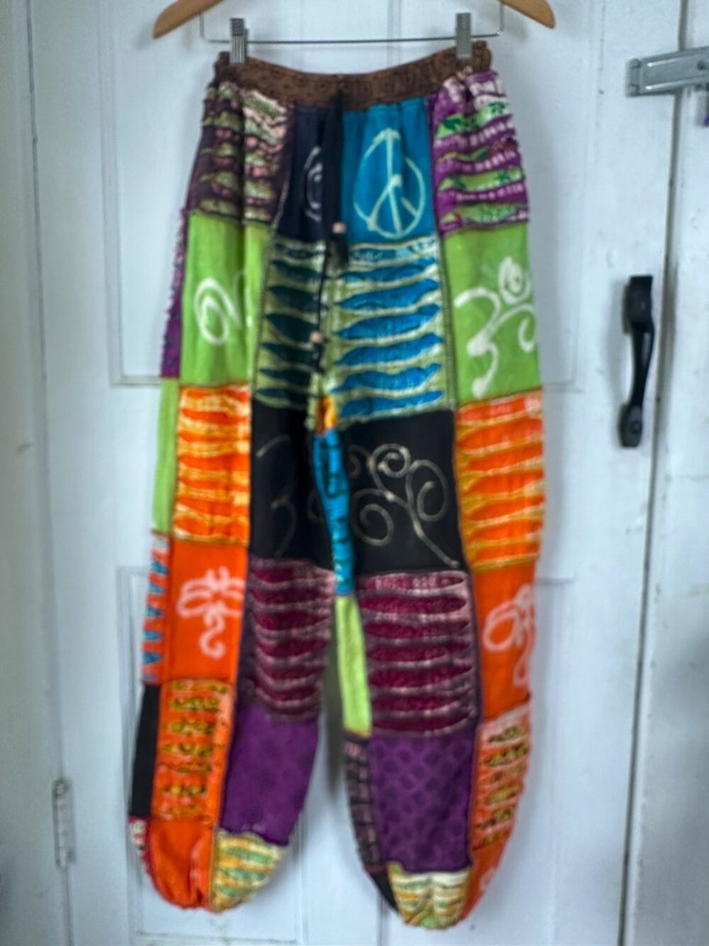 colorful patchwork sweatpants